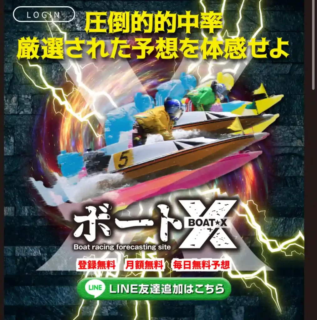 競艇予想サイト「ボートX」のサイトトップ