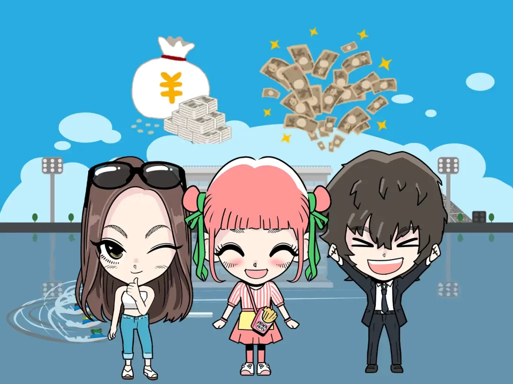 競艇ボヤージュの３人が喜んでいる