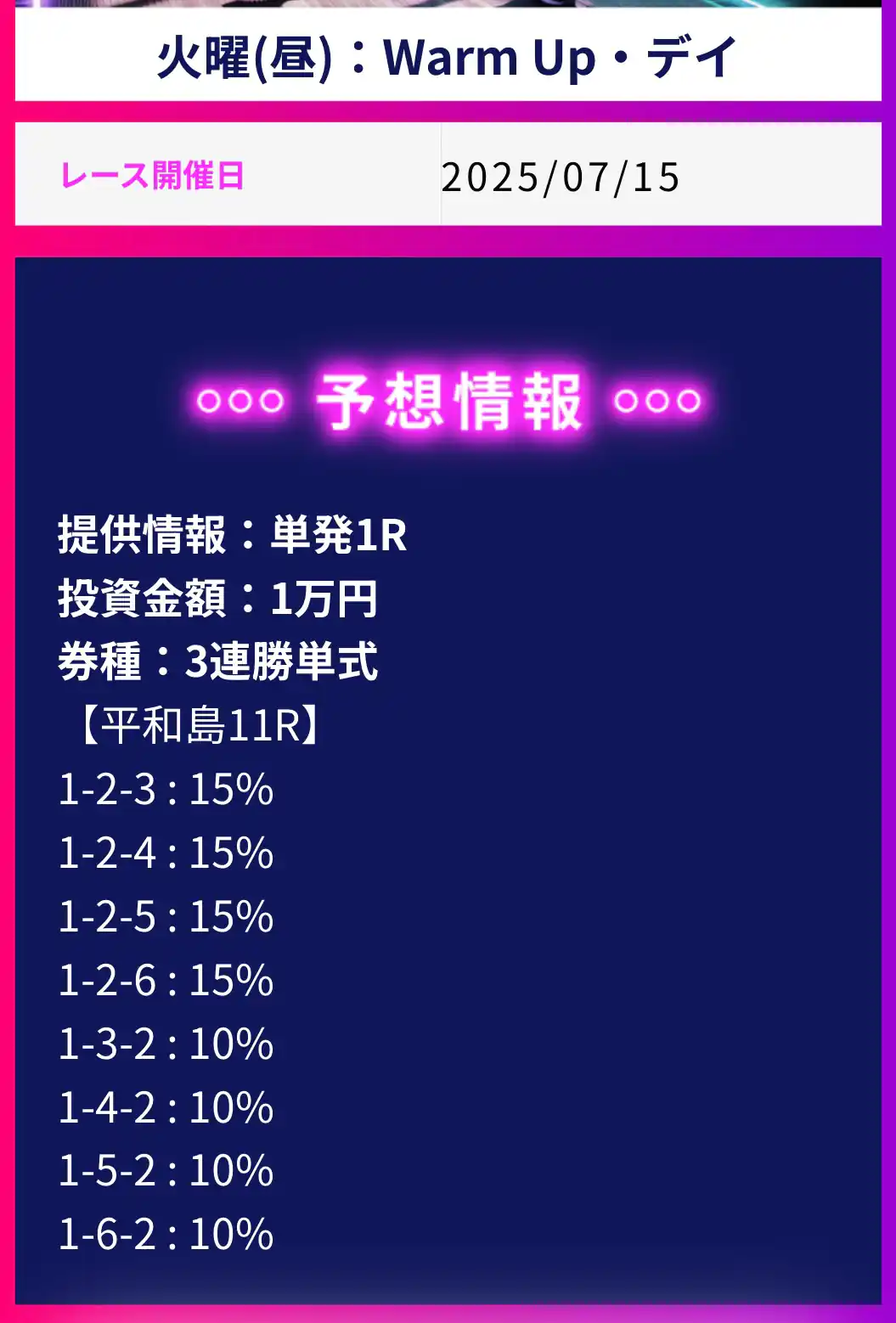 競艇予想サイト「ワークアウト」の無料予想