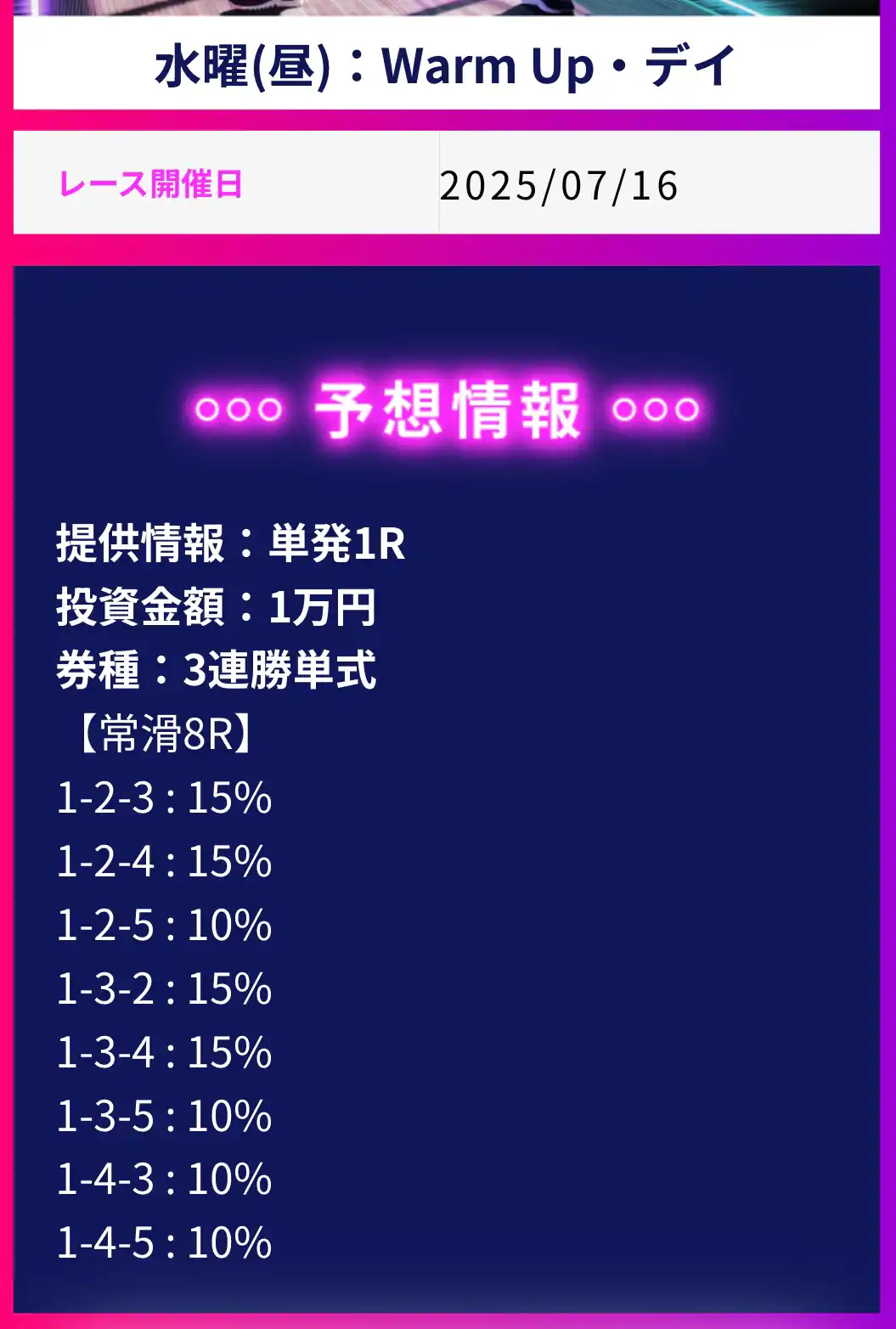 競艇予想サイト「ワークアウト」の無料予想