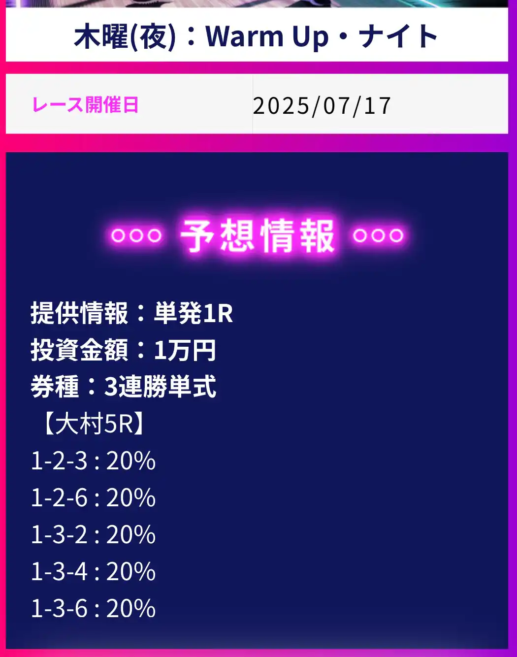 競艇予想サイト「ワークアウト」の無料予想